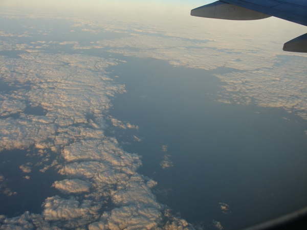 Morze Śródziemne - widok z okna samolotu
